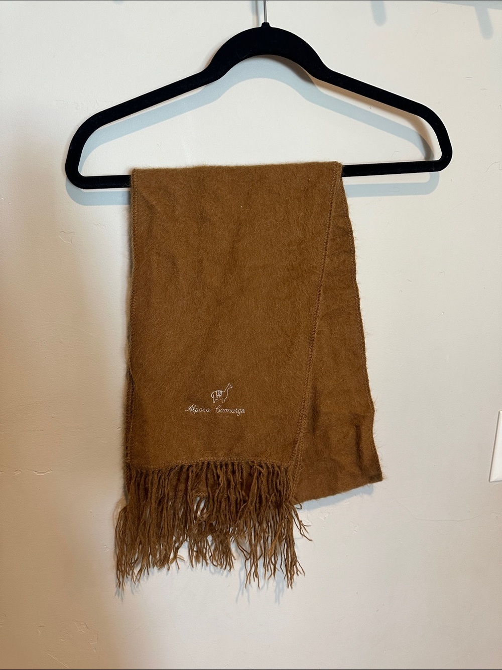 Alpaca Camargo Camel Brown Fringe Throw